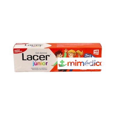 LACER GEL DENTAL JUNIOR 6-12 AÑOS FRESA 75 ML 1400 PPM FLUO LACER