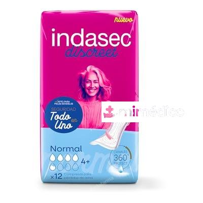 COMPRESA INDASEC DISCREET ABSO INC NORMAL/LEVE 155 ML 12 UN INDAS