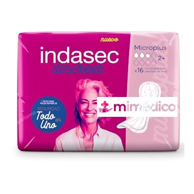 COMPRESA INDASEC DISCREET ABSO INC MICRO PLUSIN LACTOSAEVE 70 ML 16 INDAS