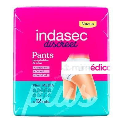 PAÑAL INDASEC DISCREET PANT PLUS 1350 ML T/M 80-110 CM 12 U INDAS