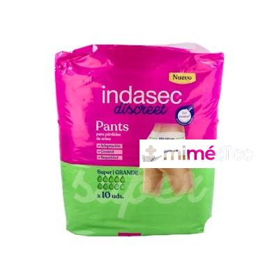 PAÑAL INDASEC DISCREET PANT SUPER 1900 ML T/G 100-140 CM 10 INDAS