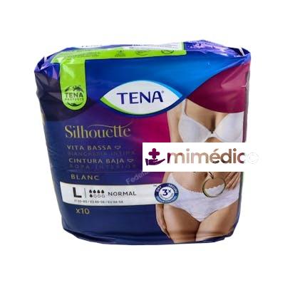 TENA SILHOUETTE BRAGA CINT BAJA INCO DIA ANAT BLANCO T/G 10 TENA