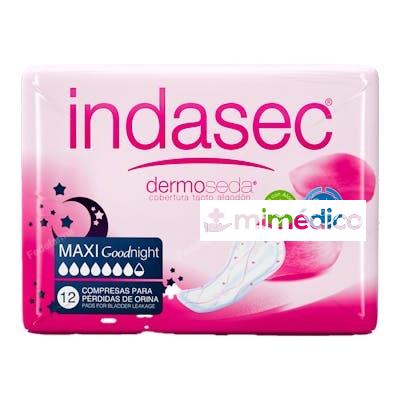 COMPRESA INDASEC DISCREET ABSO INC MAXI GN/NOCHE 900 ML 12 U INDAS