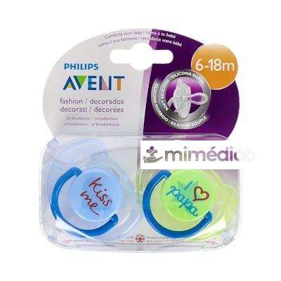 CHUPETE AVENT CLASSIC ORTODONT SILI FISIO 6-18 M 2 UN NINO T AVENT
