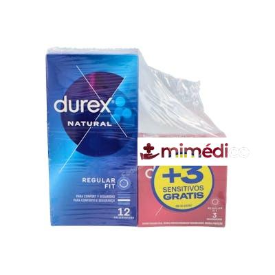 DUREX PROFILACTICO NATURAL 12UD +3UD SENSITIVO DUREX