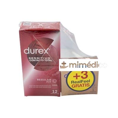 DUREX PROFILACTICO CONTACTO TOTAL 12UD+3REAL FEEL DUREX