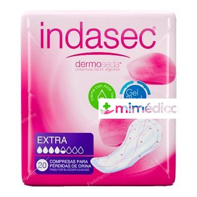 COMPRESA INDASEC DERMOSEDA ABSO INC EXTRA 350 ML 20 UN 4,5 G INDAS