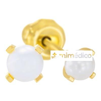 PRIM PENDIENTE INV 40C 24KT-SOLIT PERL 4 MM INVERNES