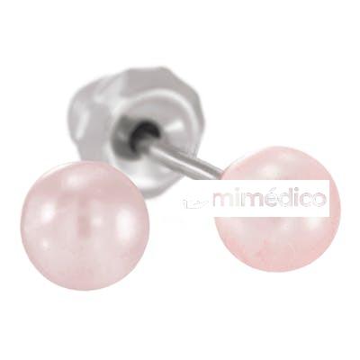 PRIM PENDIENTE INV 555C TIT/BOLA ROSA 4MM INVERNES