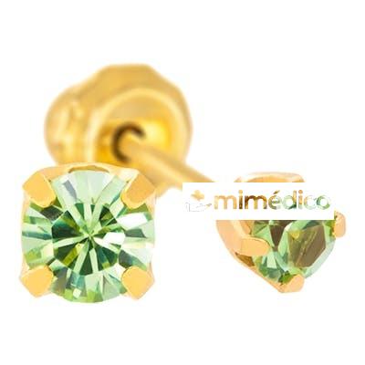 PRIM PENDIENTE INV 88C 24K-SOLIT VERDE 3 MM 2 U INVERNES
