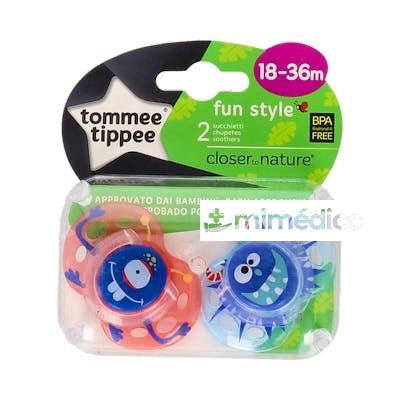 TOMMEE TIPPEE CHUPETE FUN STYLE SILI REDON 18-36 M 2 UN NINO TOMMEE TIPPEE
