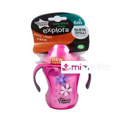 TOMMEE TIPPEE TAZA EASY DRINK PAJITA ASAS +6 M 230 ML ROSA TOMMEE TIPPEE
