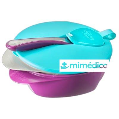 TOMMEE TIPPEE BOL C/TAPA C/CUCHARA +6 M 2 UN NINO TOMMEE TIPPEE