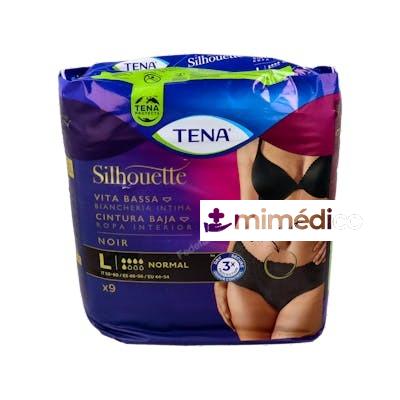 TENA SILHOUETTE BRAGA CINT BAJA INCO DIA ANAT NEGRO T/G 9 UN TENA