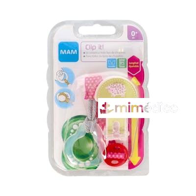 BROCHE MAM SUJETA CHUPETE CLIP IT C CINTA 0 M 1 UN ROSA MAM BABY