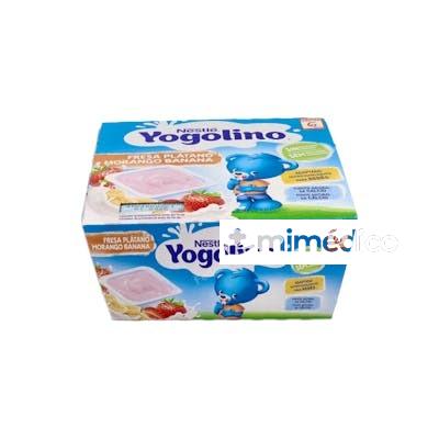 YOGOLINO FRESA PLATANO SIN AZUCARZUCAR 4X100G. YOGOLINO