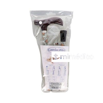 GARCIA BASTON ALUM PLEG 84-94 CM FLORES BLANCAS CONT 16 MM ( GARCIA