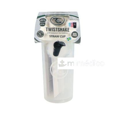 TWISTSHAKE STRAW CUP/TAZA C/BOQUILLA +12 M 360 ML BLANCO PAS TWISTSHAKE