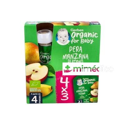 GERBER POUCH PERA, MANZANA Y PLATANO 90 G 4 U GERBER