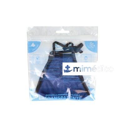 MASCARILLA HIGIENICA MST TRANSP ADULTO AZUL T/L 1 UN MST
