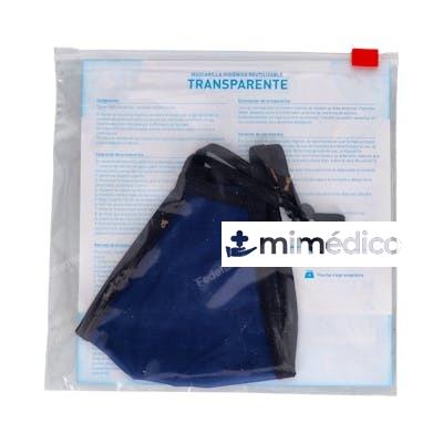 MASCARILLA HIGIENICA MST TRANSP ADULTO AZUL T/M 1 UN MST