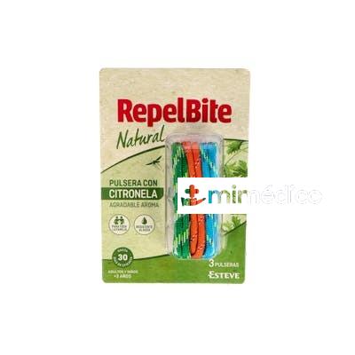 REPEL BITE NATURAL PULSERA CUERDA CON CITRONELLA PACK 3 UN REPEL BITE