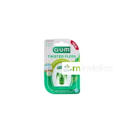 GUM 3500 TWISTED FLOSS SEDA C/CERA SABOR TE VERDE Y MENTA 30 GUM