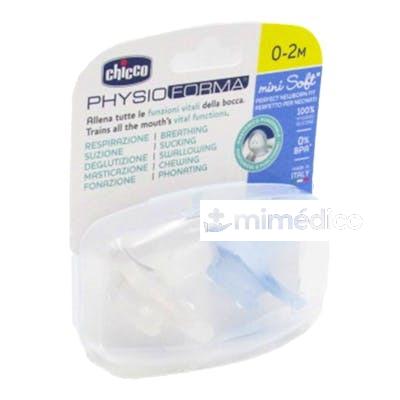 CHUPETE SILICONA ORTODONTICO MINISOFT 0-2M AZUL 2U CHICCO