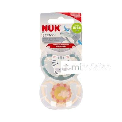 NUK CHUPETE SILICONA SPACE 18 - 36 MESES ZEBRA 2 U NUK