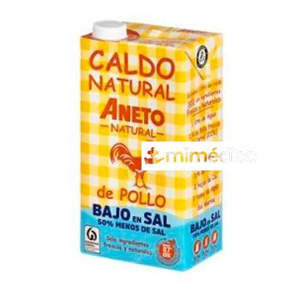 CALDO DE POLLO BAJO EN SAL 1L. ANETO