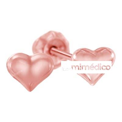 PRIM PENDIENTE INV 24K 903C1-R CORAZON ROSA DORADO 4MM (8287 PRIM