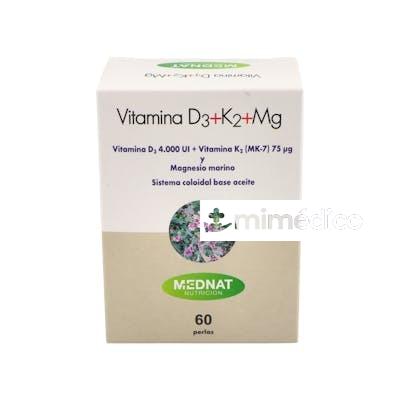 VITAMINA D3+K2+MG 60PERLAS. MEDNAT
