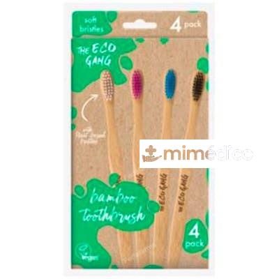 PACK CEPILLO DE DIENTES ADULTO SUAVE SURTIDO 4UD THE ECO GANG