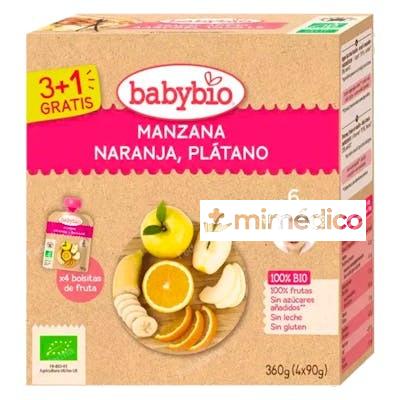 BABYBIO POUCHE MANZANA NARANJA PLATANO BIO 4X90 GR BABYBIO