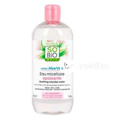 AGUA MICELAR CALMANTE ALOE-ROSAS 500ML. SO´BIOETIC