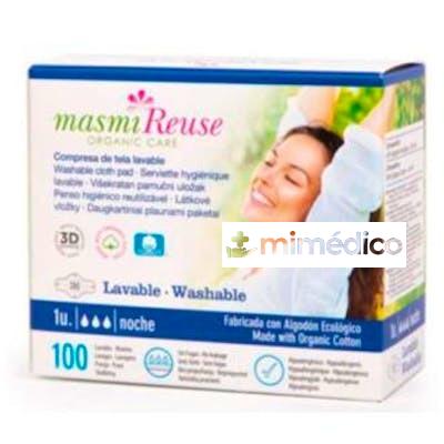 COMPRESA DE TELA LAVABLE NOCHE CON ALAS MASMI