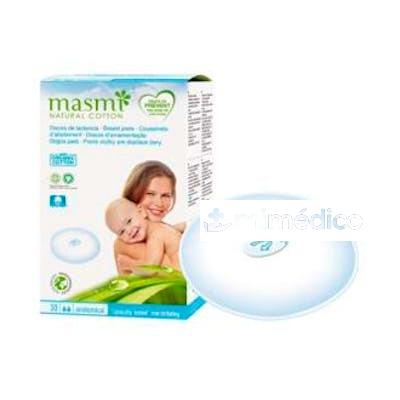 DISCOS LACTANCIA MASMI NATURAL COTTON 30UD. MASMI