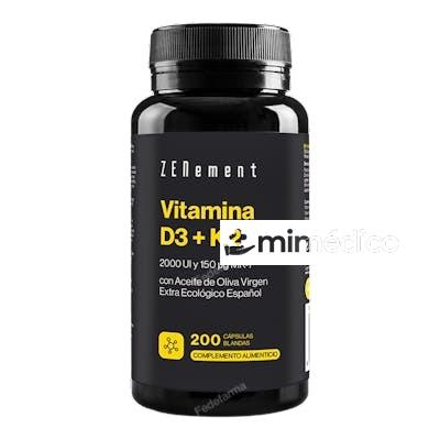 VITAMINA D3 + K2 CON ACEITE DE OLIVA 200PERLAS ZENEMENT