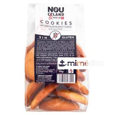 COOKIES CHOCOLATE BLANCO Y LIMON 100GR. SIN GLUTEN NOUCELAND