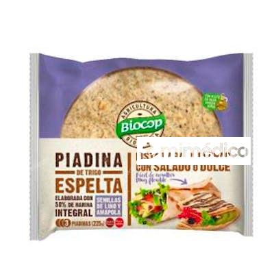 PIADINA TRIGO ESPELTA LINO AMAPOLA 225 GR BIO BIOCOP