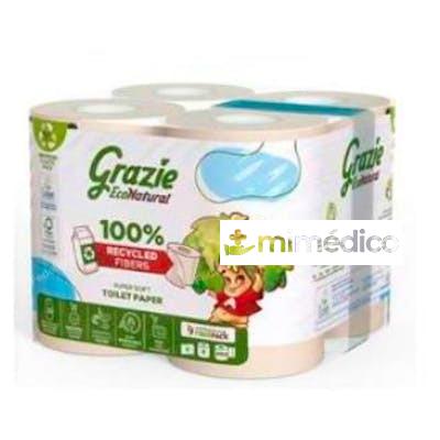 PAPEL HIGIENICO DOBLE CAPA  8 ROLLOS BIO GRAZIE NATURAL