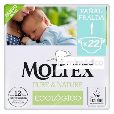 MOLTEX PURE AND NATURE PAÑAL T1 22 UN MOLTEX
