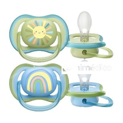AVENT CHUPETE ULTRA AIR 0-6 M NIÑO SOL/ARCOIRIS 2 UDS SCF85 AVENT