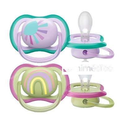AVENT CHUPETE ULTRA AIR 0-6 M NIÑA SOL/ARCOIRIS 2 UDS SCF08 AVENT