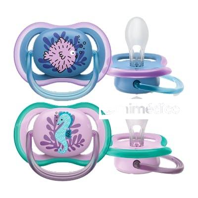 AVENT CHUPETE ULTRA AIR 6-18 M PEZ/CABALLITO NIÑA 2 UDS SCF AVENT