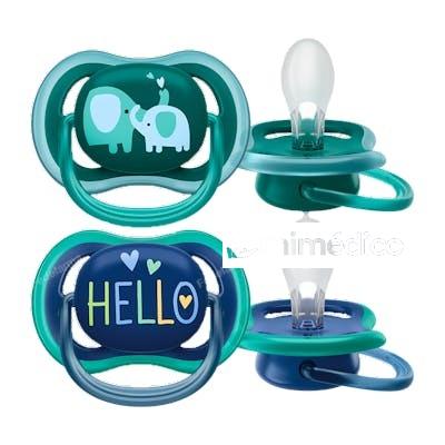 CHUPETE ULTRA AIR +18 M ELEFANTE/HELLO NIÑO 2 UDS SCF349/18 AVENT