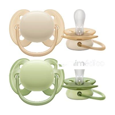 AVENT CHUPETE ULTRA SOFT 0-6 M CREMA/VERDE NIÑO 2 UDS SCF09 AVENT