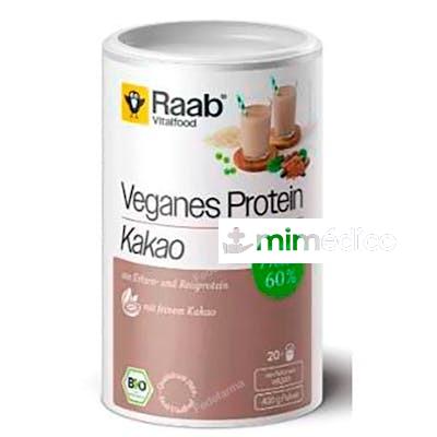 PROTEINA DE CACAO POLVO 400 GR BIO VEGAN SIN GLUTEN RAAB VITALFOOD