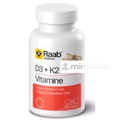 VITAMINA D3+K2 420MG 60 CAP VEGAN SIN GLUTEN RAAB VITALFOOD