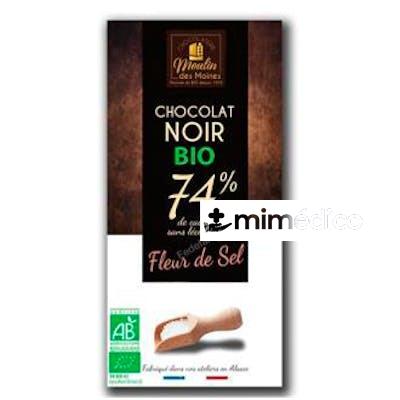 CHOCOLATE NEGRO 74% FLOR DE SAL 100 GR BIO MOULINDESMOINES